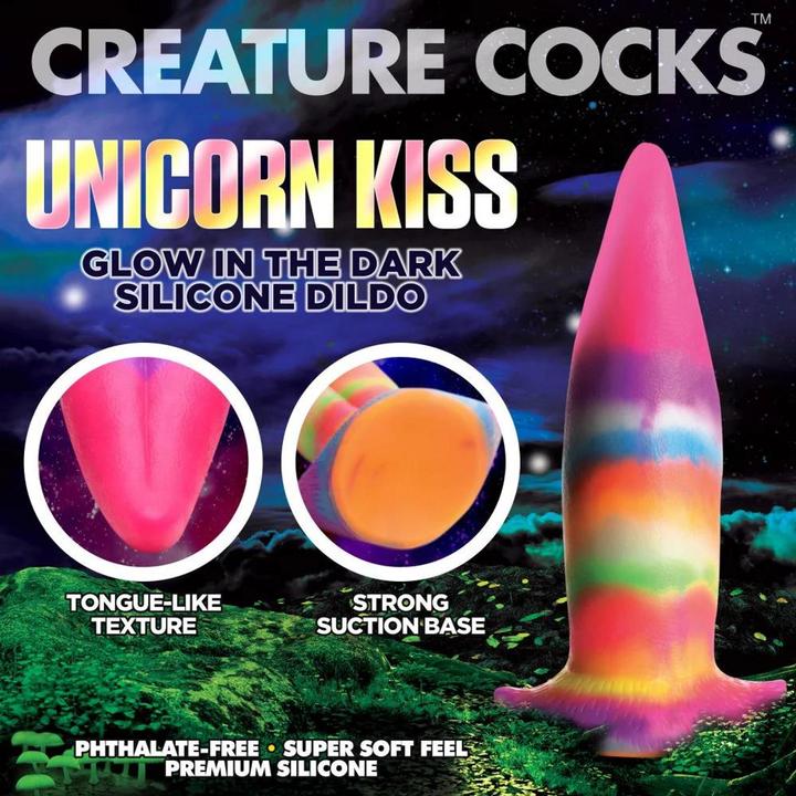 Actual product image Creature Cocks Glowinthedark Unicorn Tongue Dildo