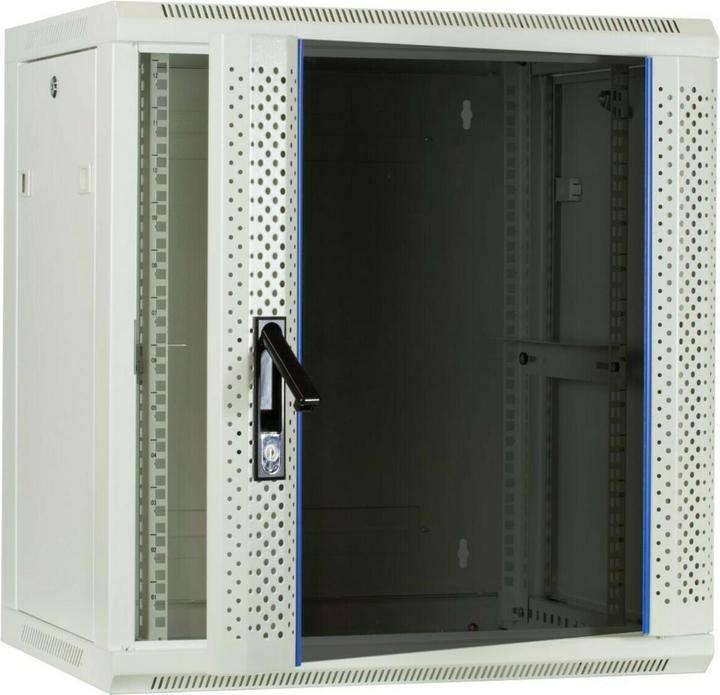 Produktbild Dsit 12 HE Serverschrank, Wandgehäuse, mit Glastür, Weiss (BxTxH) 600 x 450 x 634mm (12 HE, 19 Zoll Rack)