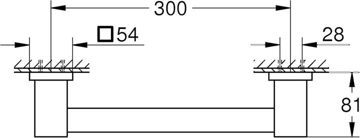 Actual product image Grohe Start Cube QuickFix bath handle, length 354mm (300mm), glue or drill, matt black