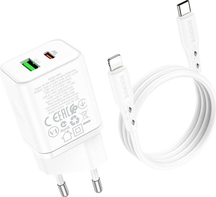 Actual product image Borofone Charger incl. Lightning cable (20 W)