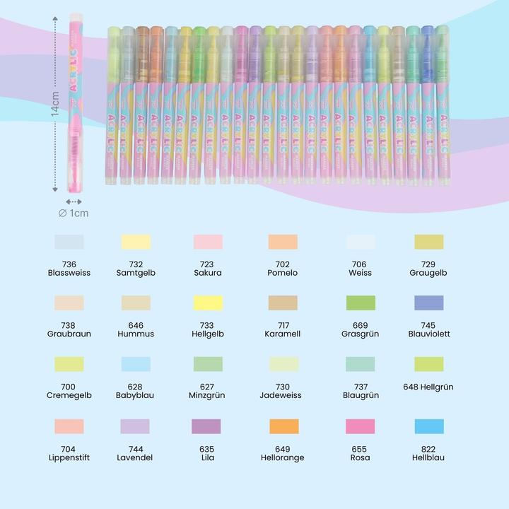 Image du produit Hermex 24-tlg. Set Acrylmarker Pastellfarbe Pinselstifte Acryl Brush Marker (24 x)
