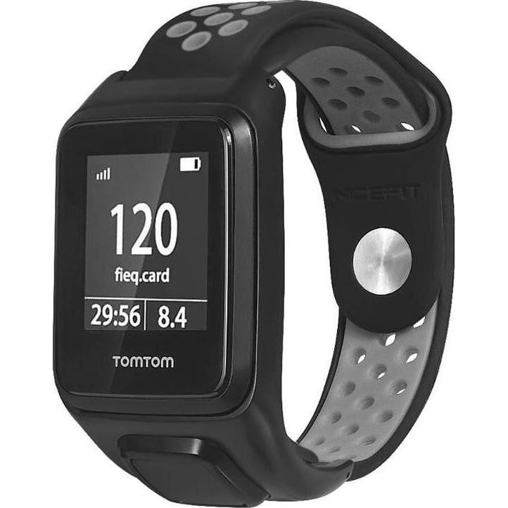 Strap-it Sportarmband (Silikon), Uhrenarmband, Mehrfarbig, Grau, Schwarz