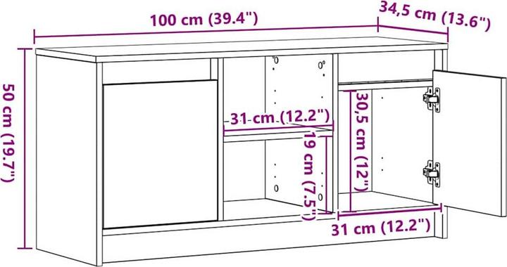 Actual product image VidaXL TV unit (100 x 34 x 50 cm)