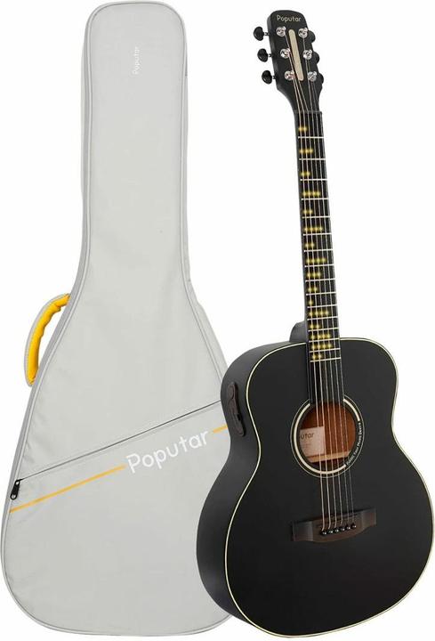 Actual product image Popu Music Westerngitarre Poputar T2 (Western guitar, Acrylonitrile butadiene styrene (ABS) (fingerboard material), Mahogany (rear material), Mahogany (side material), Rosewood (bridge material), Spruce (top))