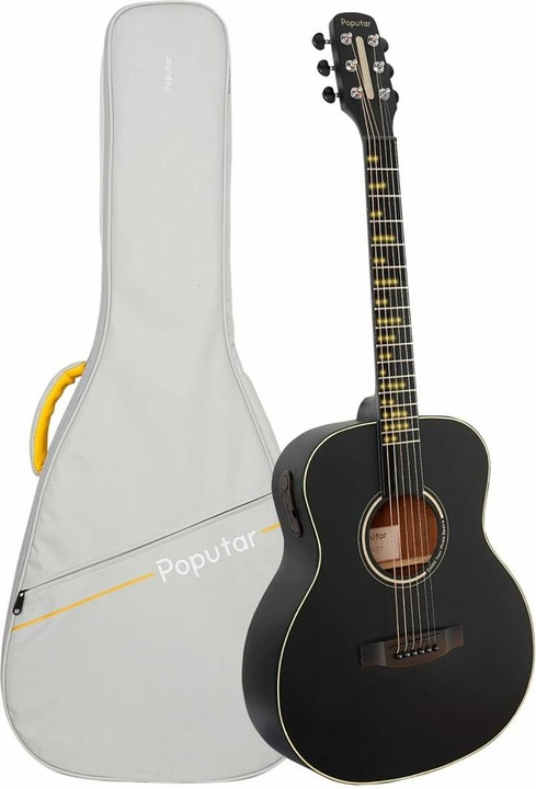 Immagine prodotto Popu Music Chitarra acustica Poputar T2 (Chitarra occidentale, Palissandro (materiale del ponte), Abete rosso (parte superiore), Mogano (materiale posteriore), Mogano (materiale laterale), Acrilonitrile butadiene stirene (ABS) (materiale della tastiera))