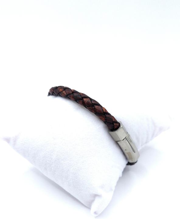 Immagine prodotto Thomss Bracciale in pelle No.23 unisex in pelle marrone e chiusura in acciaio inossidabile circonferenza (19.70 cm, Acciaio inossidabile, 100% pelle)