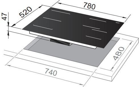 Image du produit De'Longhi De?Longhi SLI 804 Black Plaque de cuisson encastrable 78 cm Plaque de cuisson à induction 4 (78 cm, Table de cuisson à induction)