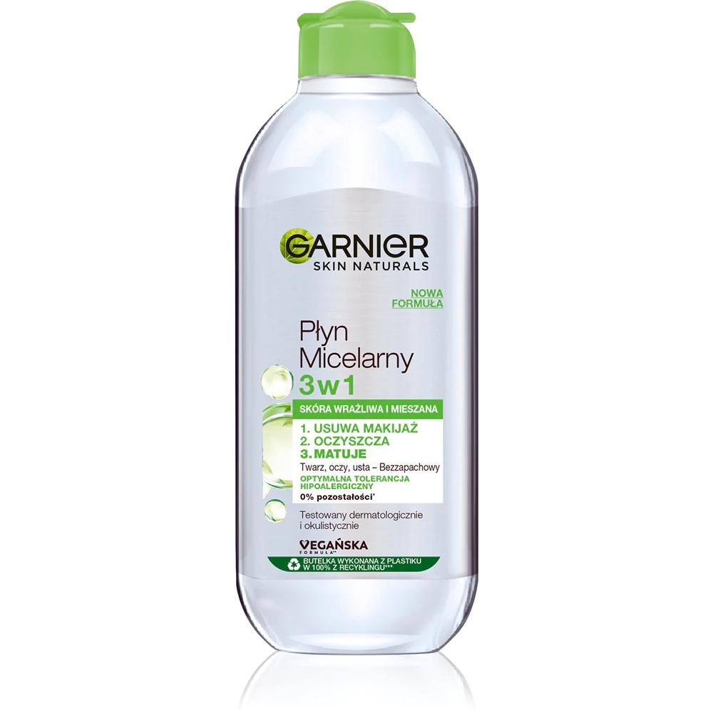 Garnier , Pulizia Viso, Skin Naturals Liquido Micellare 3In1 Punteggio Normale E Misto 400Ml (Salviette Detergenti Per Il Viso)
