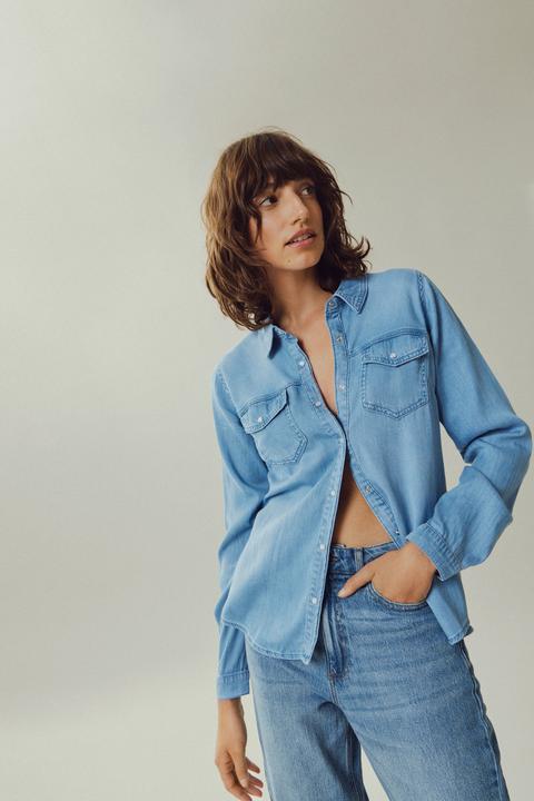 Produktbild Vila Taschen Jeanshemd (XXL)