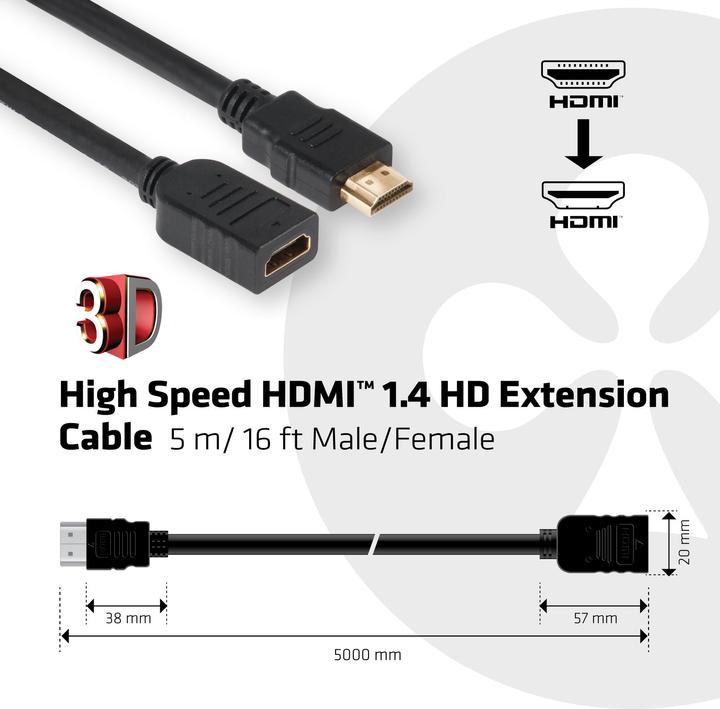 Actual product image Club 3D HDMI (Typ A) — HDMI (Typ A) (5 m, HDMI, 1.4)