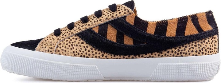 Actual product image Superga Womens/Ladies Cheetah & Zebra Print Cowhide Leather Trainers (35)