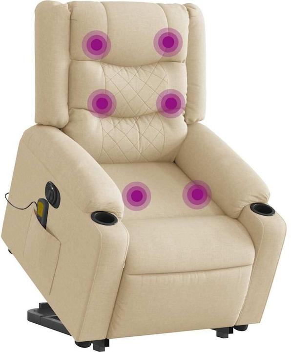 Immagine prodotto vidaXL Poltrona massaggiante elettrica con ausilio stand-up in tessuto crema