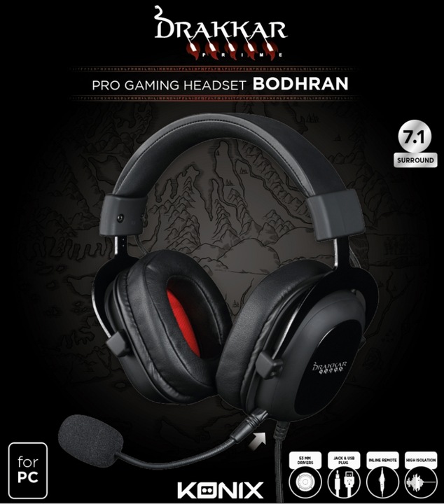 Immagine prodotto Konix Drakkar Prime - cuffie da gioco Bodhran (Cablato)