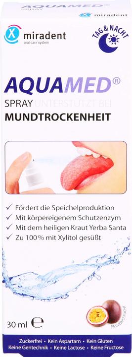 Miradent AQUAMED Spray contre la sécheresse buccale, solution de 30 ml (30 ml)