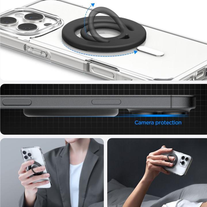 Actual product image Spigen MagSafe Mobile Accessories Dual Pop Silicone Phone Holder (MagFit) Black