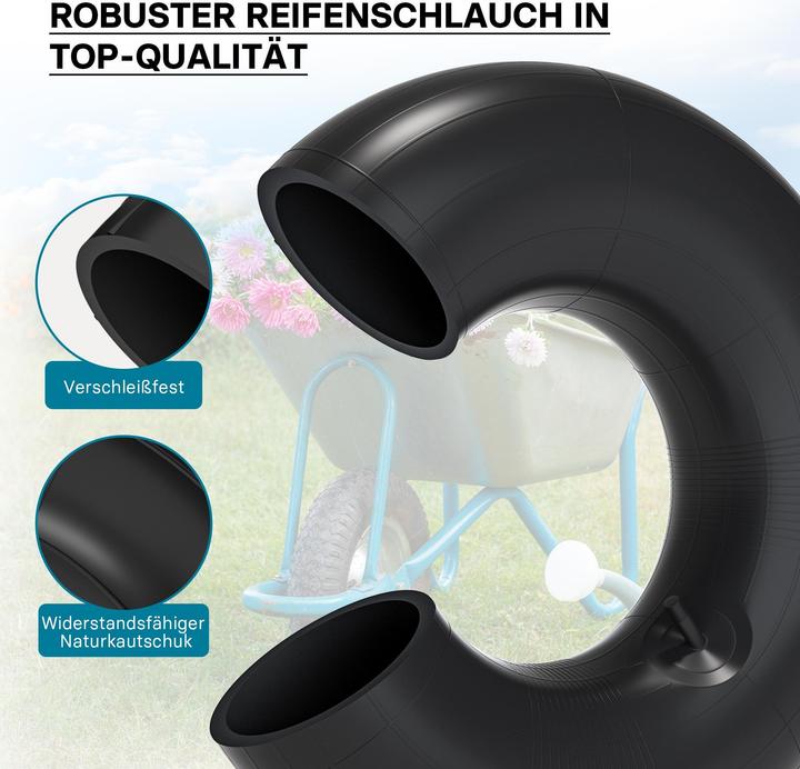 Actual product image Wiltec Inner tube for lawn mower tyre 18x6.50/7.50/8.50/9.50-8 20x8.00/10.00-8 with straight valve stem gar (Lawn mower)