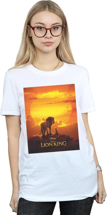 Actual product image Disney Womens/Ladies The Lion King Movie Sunset Poster Cotton Boyfriend T-Shirt (XL)
