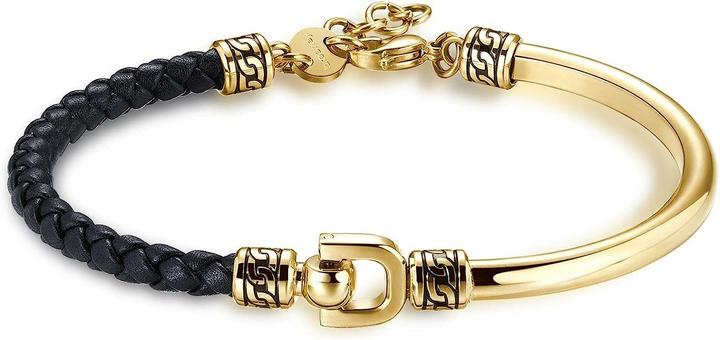 Productafbeelding Brosway Stijlvolle heren armband met gouden klopper BKC15