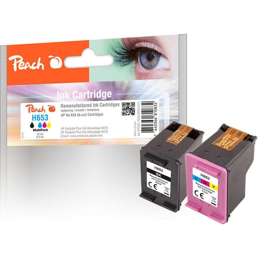 Peach, Druckerpatrone, Patrone HP No.653 MultiPack remanufactured (M, B, C, Y)