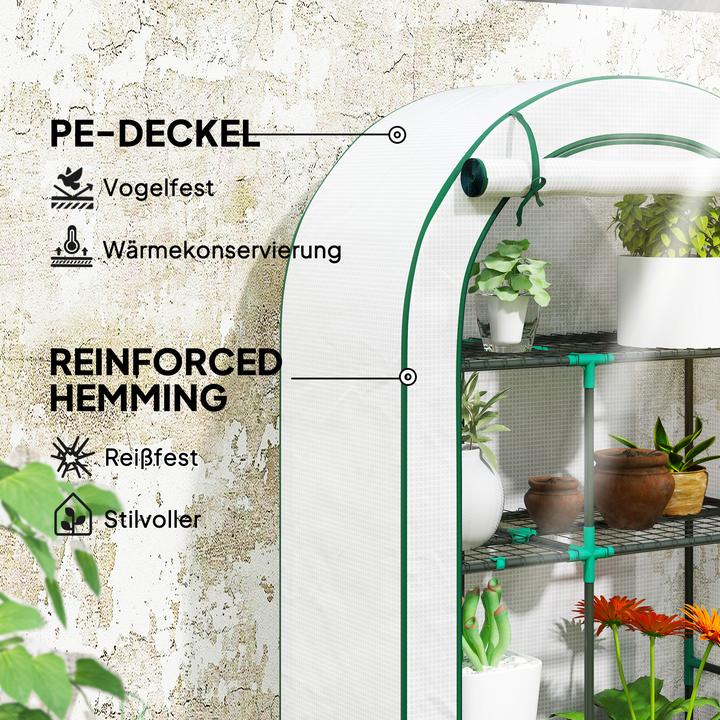 Produktbild Outsunny Gewächshaus Stahl, Kunststoff Weiss