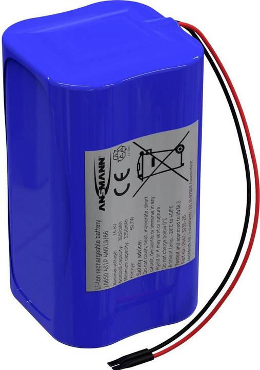Actual product image Ansmann 4S1P battery pack 4x 18650 cable Li-Ion 14.4 V 3500 mAh (1 pcs., 18650, 3500 mAh)