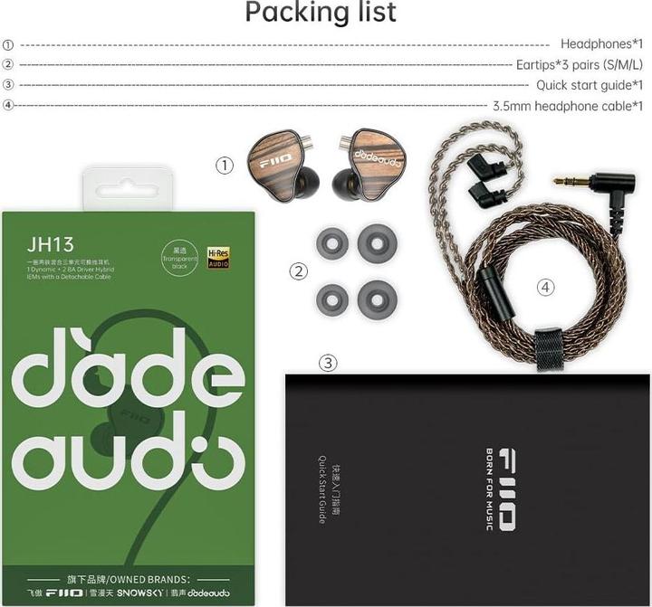 Image du produit FiiO JH13 (Pas de réduction du bruit, Filaire)