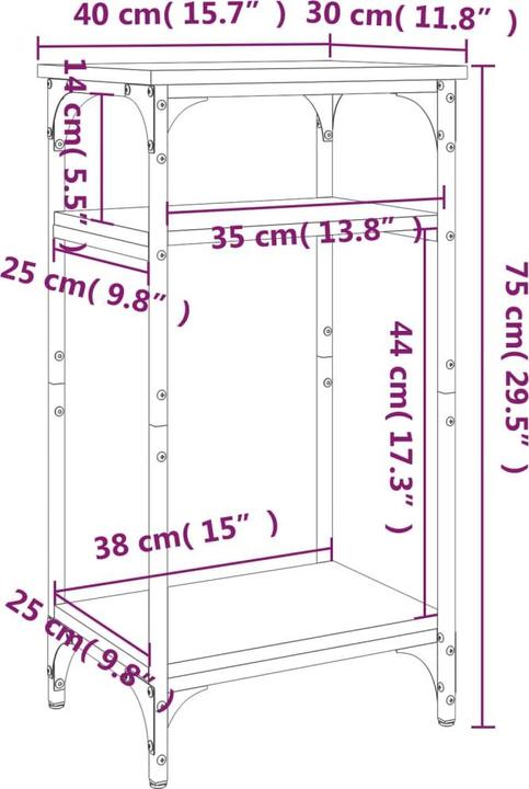 Image du produit vidaXL Beistelltisch (40 x 30 x 75 cm)