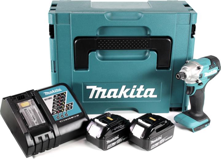 Produktbild Makita DTD 156 RTJ Akku Schlagschrauber 18V 155Nm + 2x Akku 5,0Ah + Ladegerät + Makpac