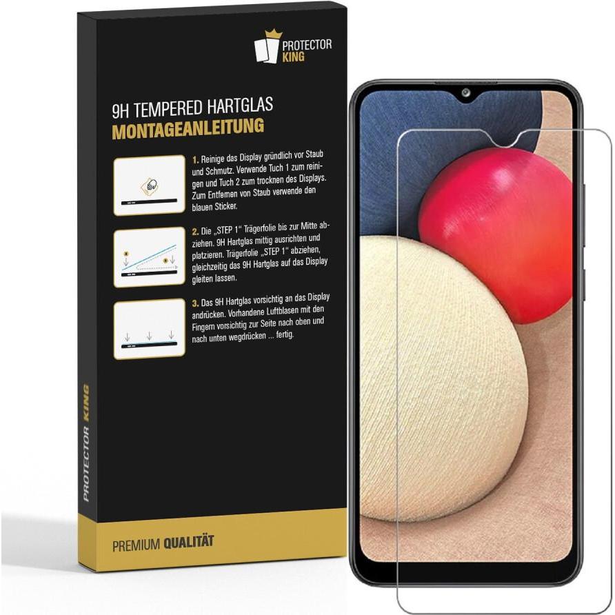Thumbnail - Protectorking 1x echtes Tempered 9H Panzerhartglas 3D KLAR (1 Stück, Samsung Galaxy A02s), Smartphone Schutzfolie