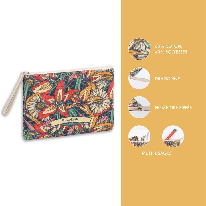 Actual product image Clairefontaine Frida Kahlo, Cotton pencil case 22x16 cm