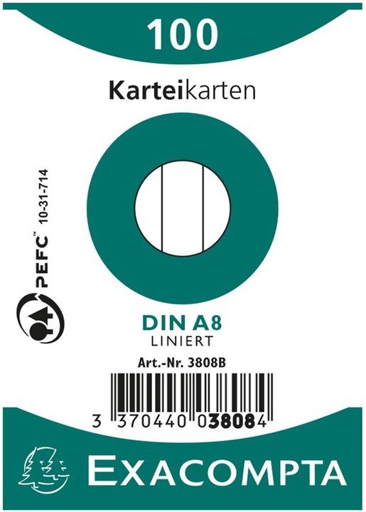 Immagine prodotto Exacompta Schede (A8, 205 g/m², 100 x)