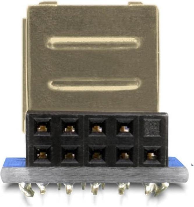 Image du produit Delock USB Pin Header femelle > 2 x USB 2.0 femelle - dessus (USB 2.0)