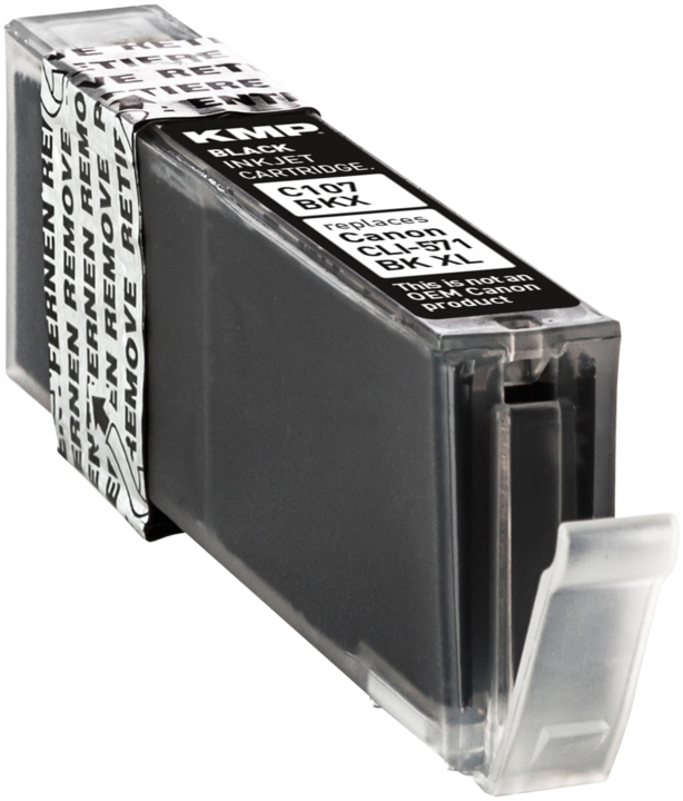 Actual product image KMP C107BKX Ink cartridge bw comp. with Canon CLI-571 XL BK (FC)