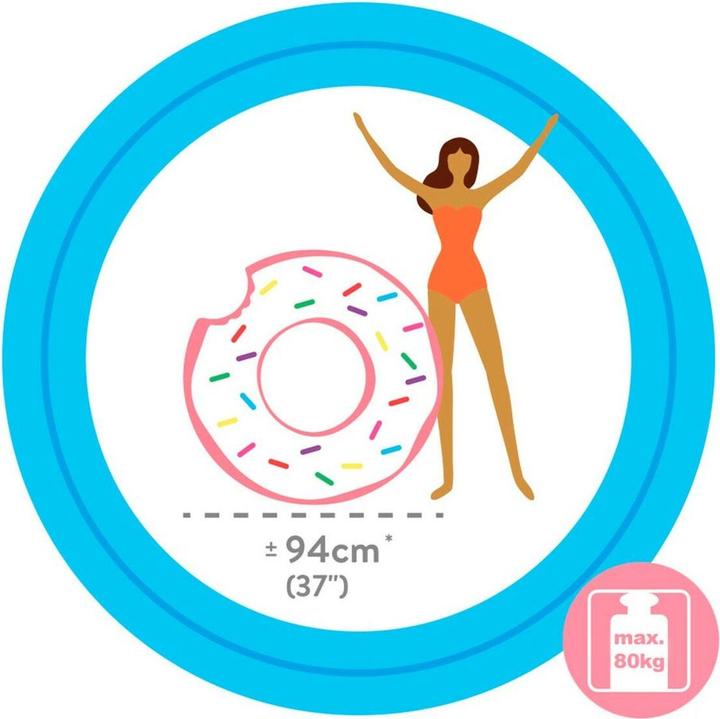 Image du produit Intex Schwimmreifen Donut Rosa 107 x 99 x 23 cm (12 Stück)