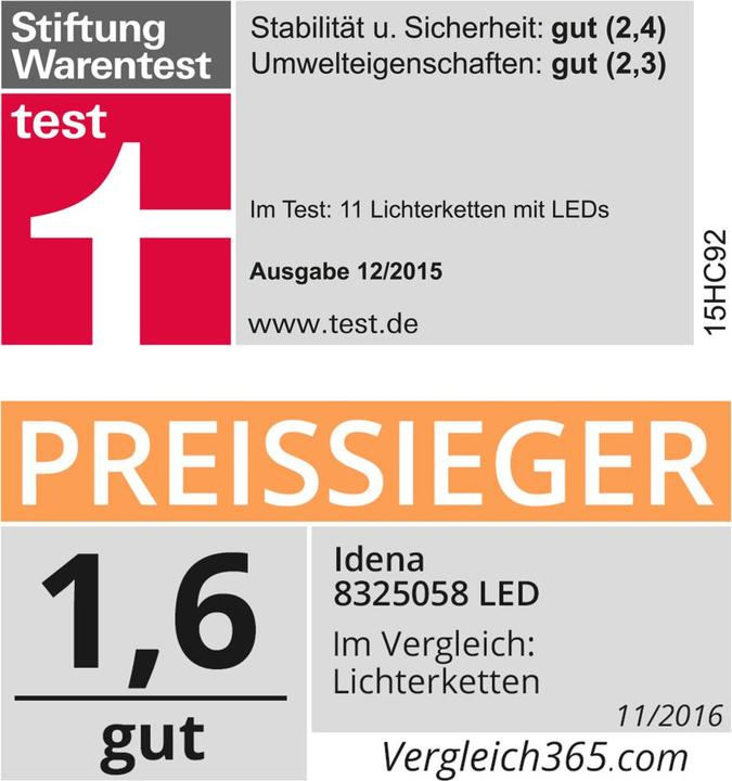 Produktbild Idena LED-Lichterkette 80er warmweiss,f.Aussen (16 m)