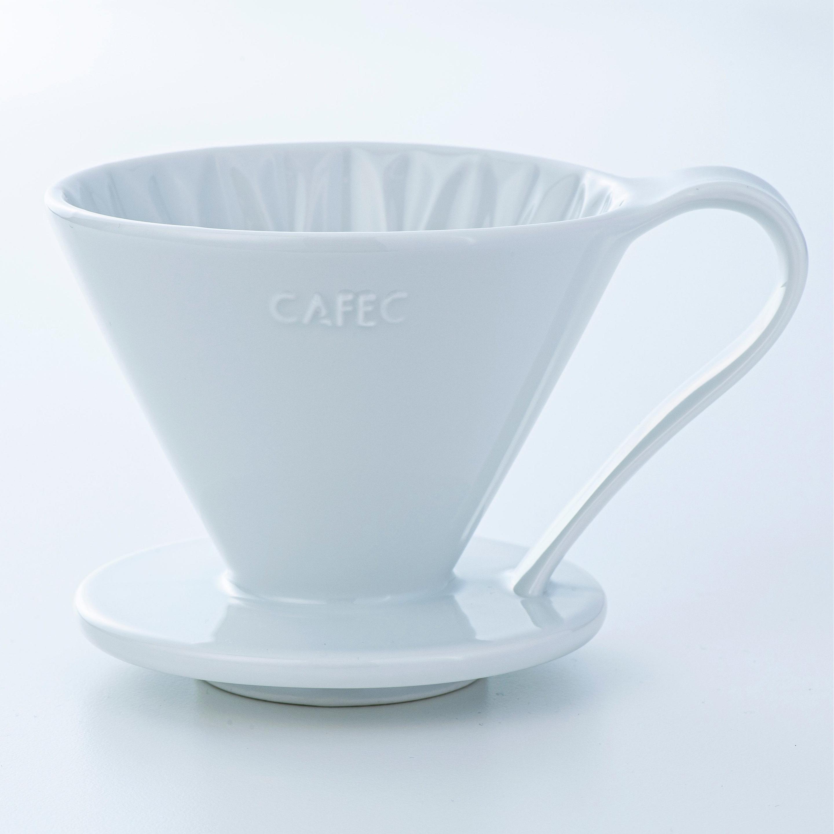 CAFEC Handfilter Arita Flower Dripper, Kaffeebereiter, Schwarz, Weiss