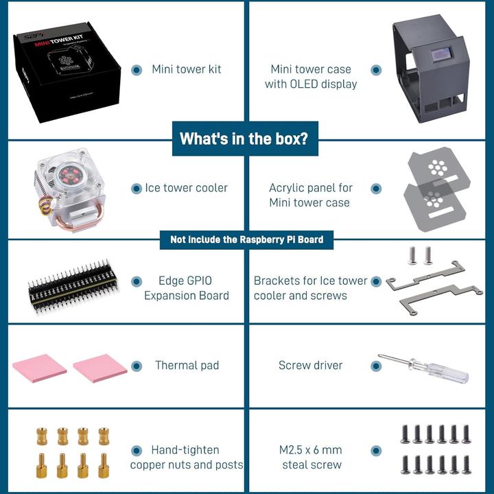 Actual product image GeeekPi Mini Tower-Gehäuse für Raspberry Pi 5