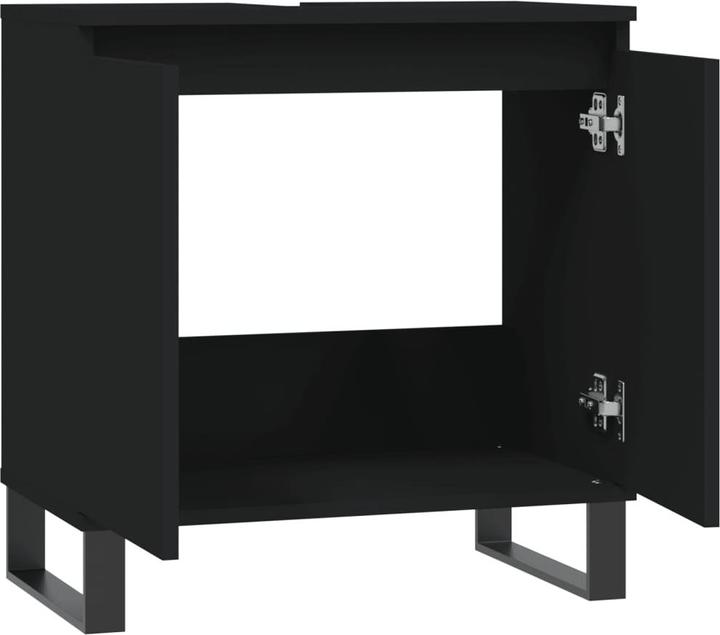 Produktbild vidaXL Badschrank Schwarz 58x33x60 cm Holzwerkstoff, Farbe (58 x 33 x 60 cm)