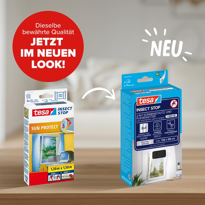 Actual product image tesa Insect screen COMFORT for windows, with Velcro tape, self-adhesive, without drilling (130 x 150 cm)