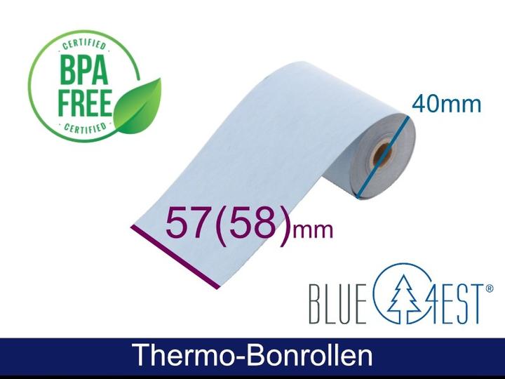 Produktbild ARTDEV Thermorolle - 57(58) 40 12 (B/D(max.)/K) 19m, Blue4est® (Blau) Ökopapier