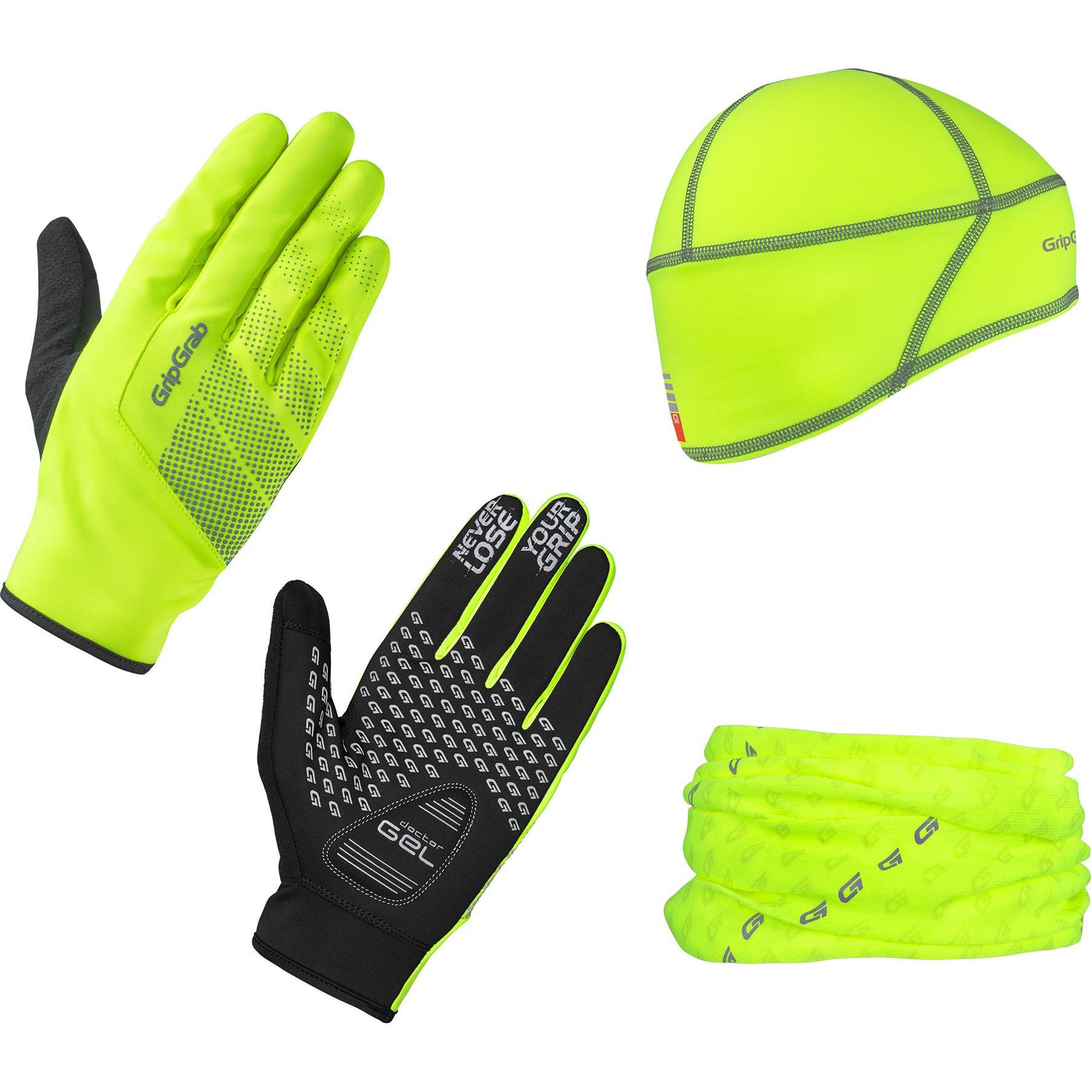 GripGrab, Unisex, Sturmhaube + Halsschlauch, Hi-Vis Cycling Essentials, Gelb, XL