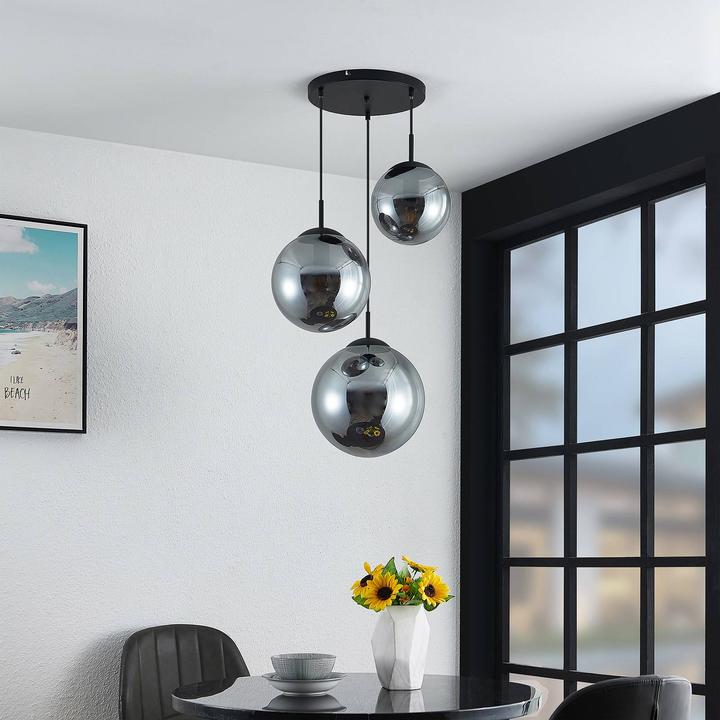 Immagine prodotto Lindby Lampada a sospensione Teeja 3 Cluster Smoke (E27)