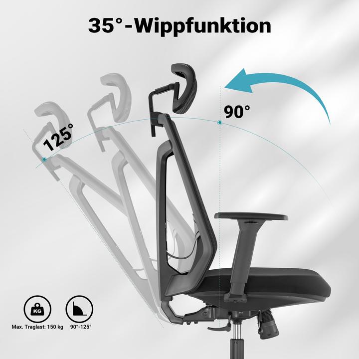 Immagine prodotto Wiltec Sedia da ufficio ergonomica