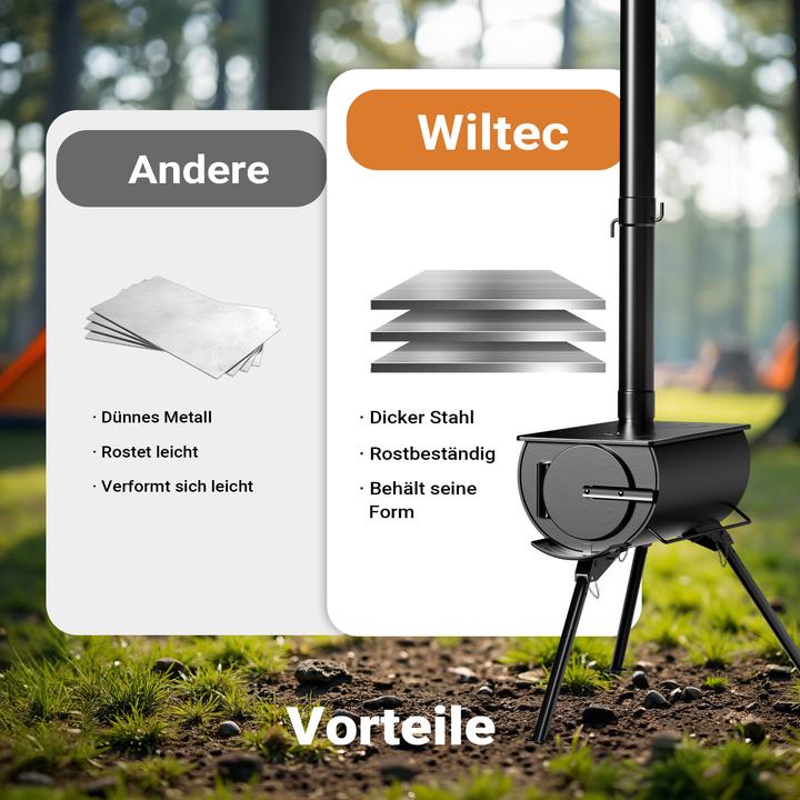 Actual product image Wiltec Tent stove steel camping stove