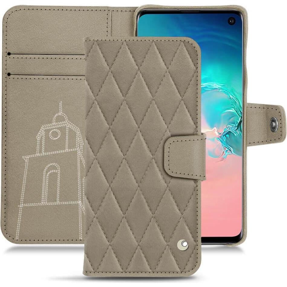 Noreve Lederschutzhülle Wallet (Samsung Galaxy S10e), Smartphone Hülle, Beige