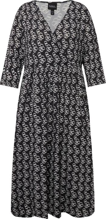 Produktbild Ulla Popken Jerseykleid, Wickeloptik, A-Linie, V-Ausschnitt, 3/4-Arm (60)