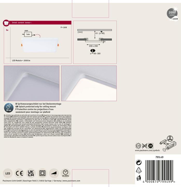 Image du produit Paulmann Luminaires Veluna VariFit Edge (2000 lm)