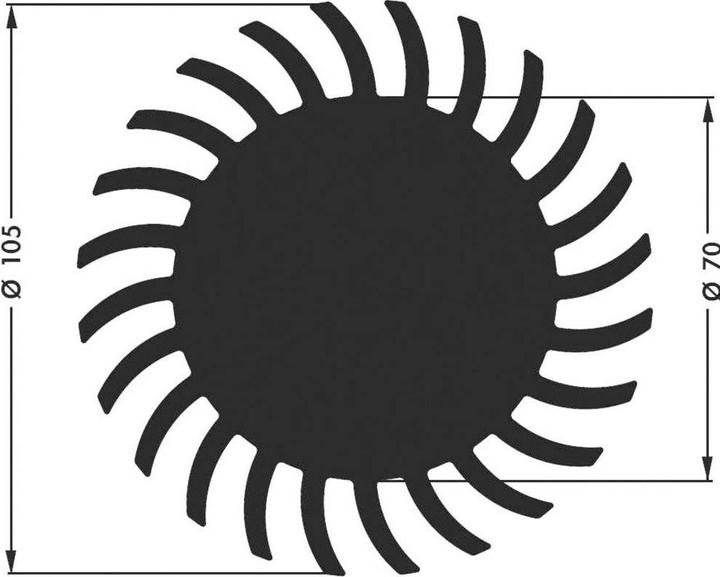 Fischer Elektronik 10021655 SK 584 20 SA LED heat sink 1.75 K/W (Ø x H) 105 mm