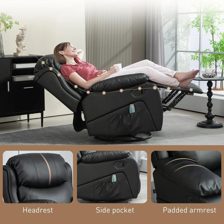 Actual product image Swisshandel24 Relax armchair massage function electric reclining function heating function swivelling spring