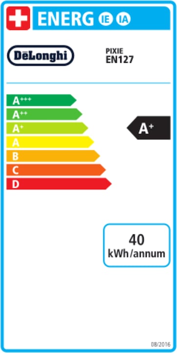 Energie-Label De'Longhi Nespresso Pixie (NESPRESSO Original, EU-Stecker)
